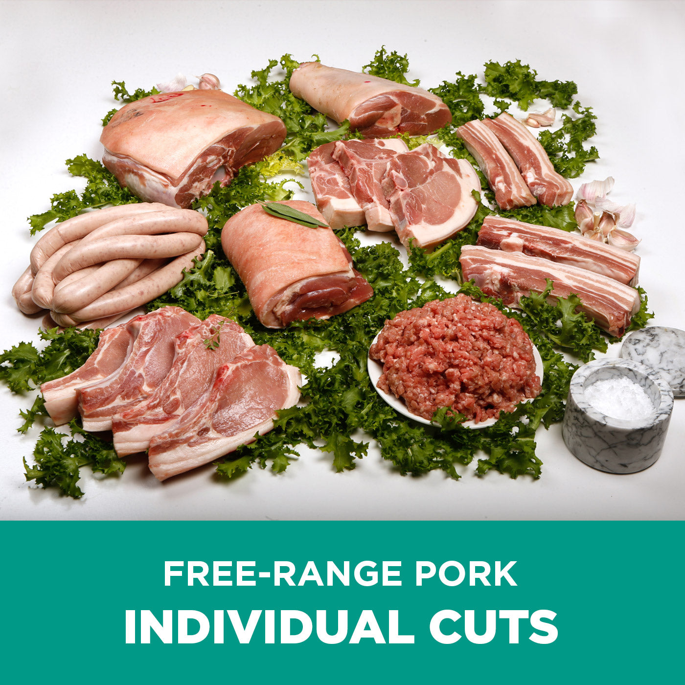 Individual free-range pork cuts